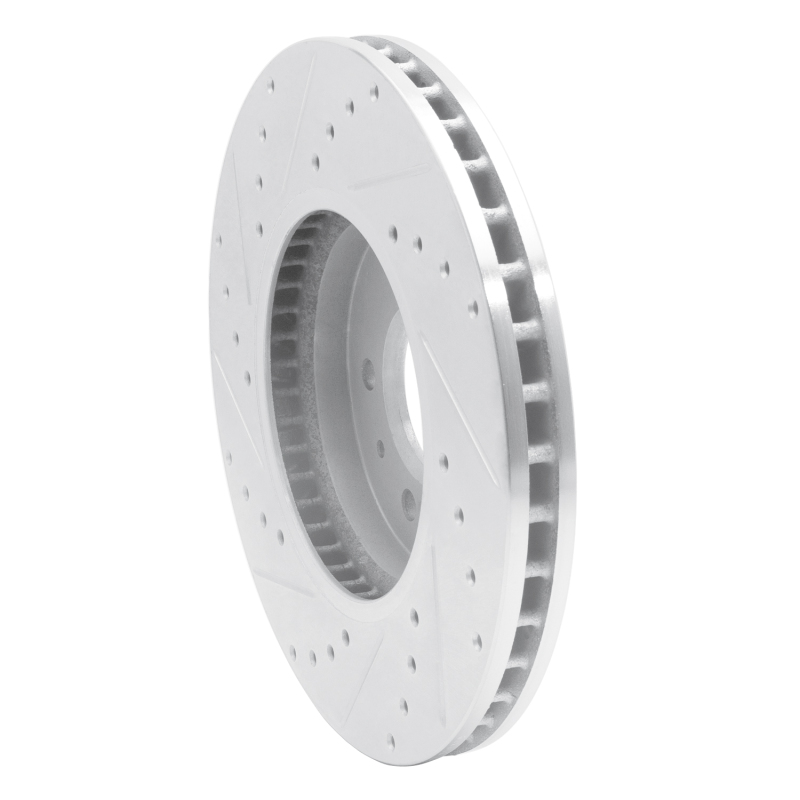 Cadillac STS Brake Rotor (1) - Front Right - R1 Concepts - Drilled & Slotted - Silver - `09-`11